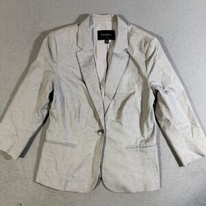 Banana Republic Gray Cotton Blend Blazer Women's‎ Size 10 Office Career Casual
